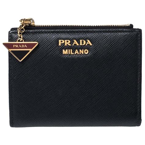 prada compact wallet saffiano mare|authentic prada wallet sale.